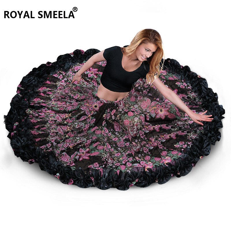 1pcs/lot Belly dance Skirt 720° Big Swing Spanish Flamenco Skirt Gypsy Belly Dance Costume Women Belly Dancing Skirt